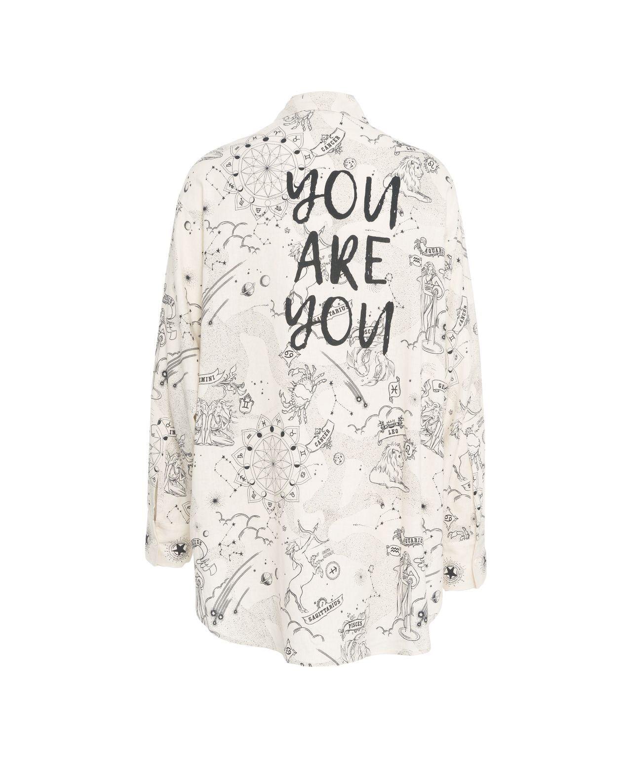 Linen blend blouse with print Product Image