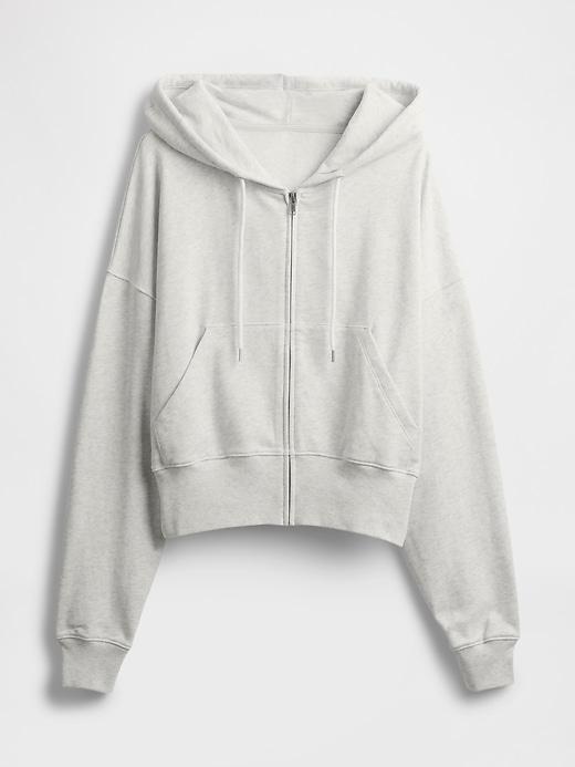 French Terry Oversized Zip Wedge Hoodie Product Image