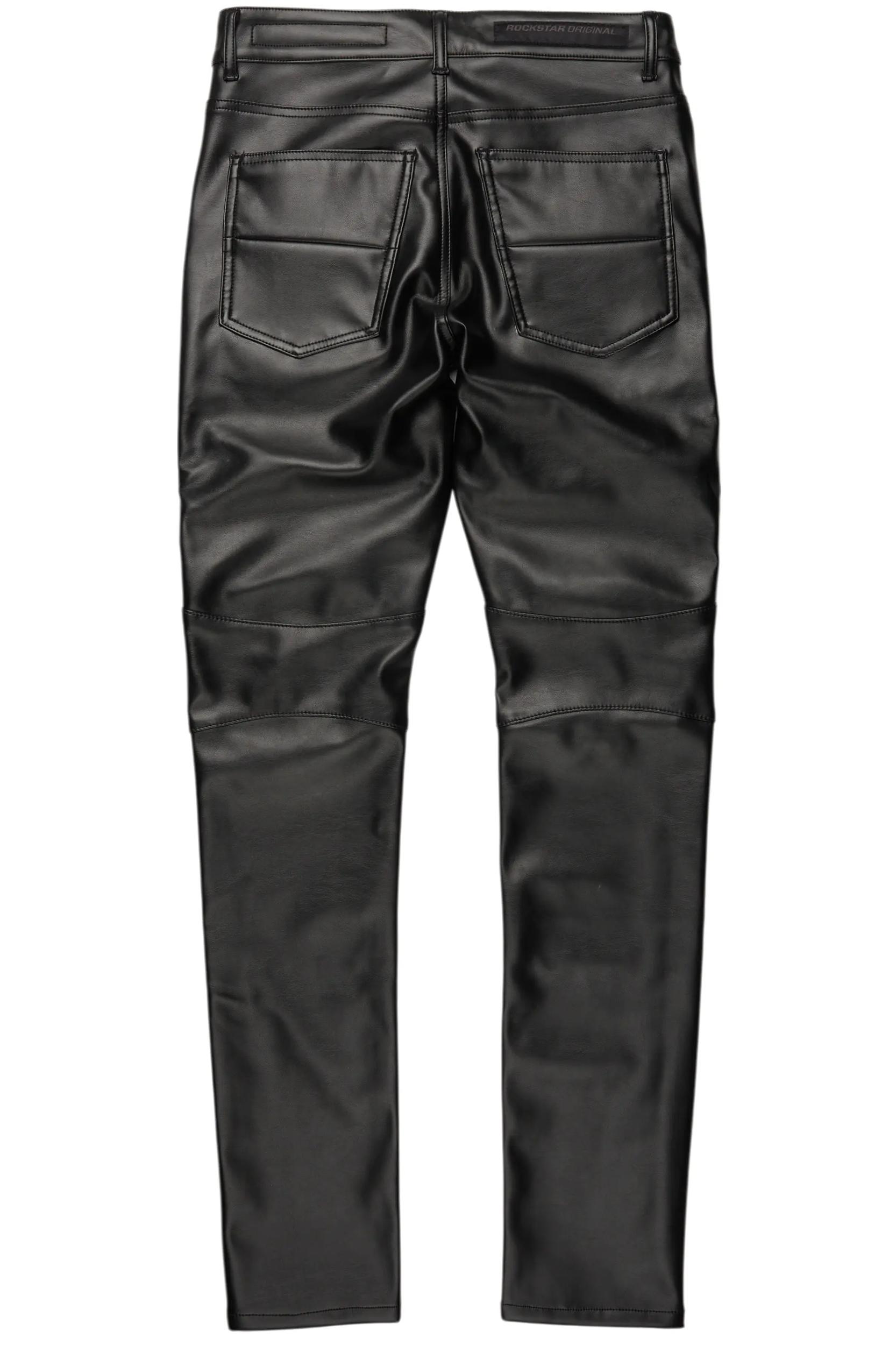 Richh Black PU Biker Jean Male Product Image