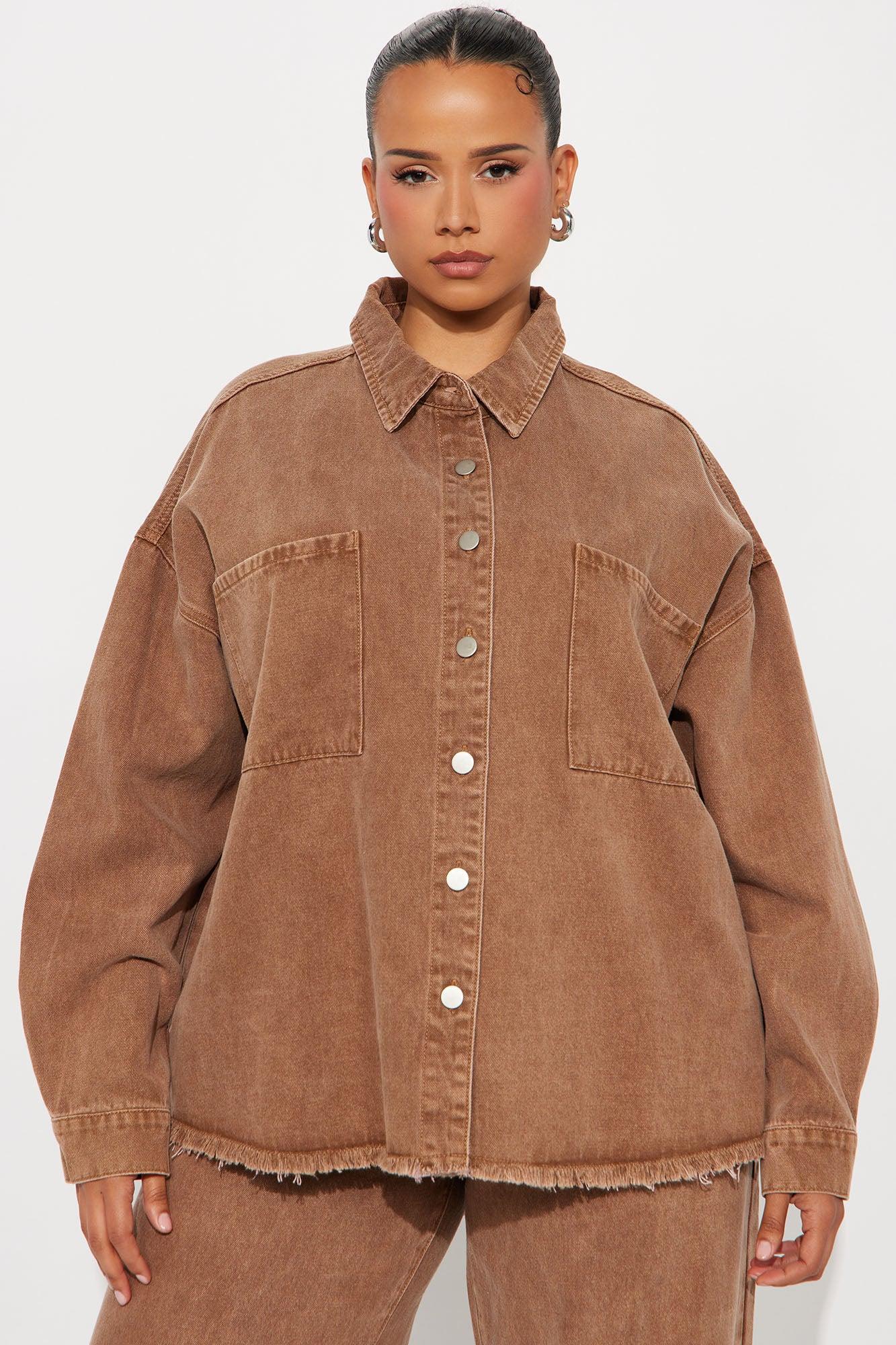 Audrey Denim Pant Set - Brown Female Product Image