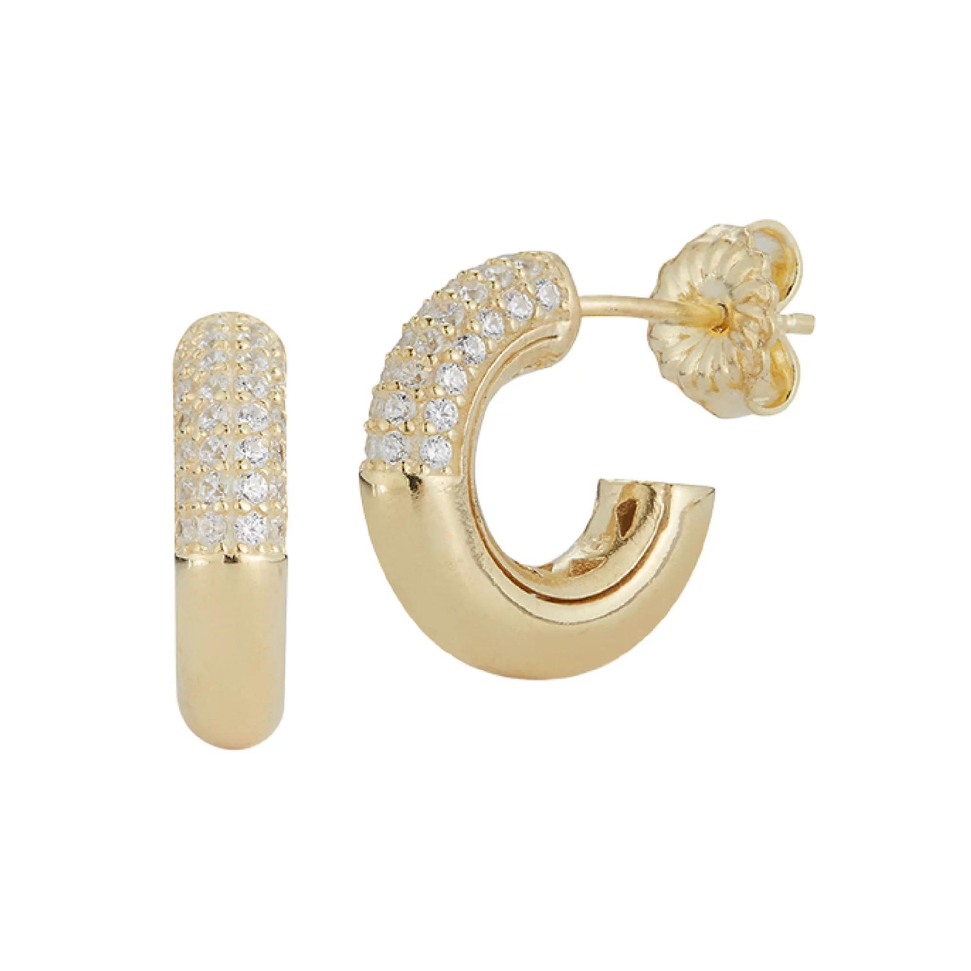 Sunkissed Sterling Cubic Zirconia Mini Hoop Earrings, Women's, Gold Tone Product Image