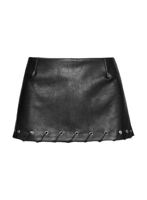 Captivated Faux Leather Skort Black Product Image