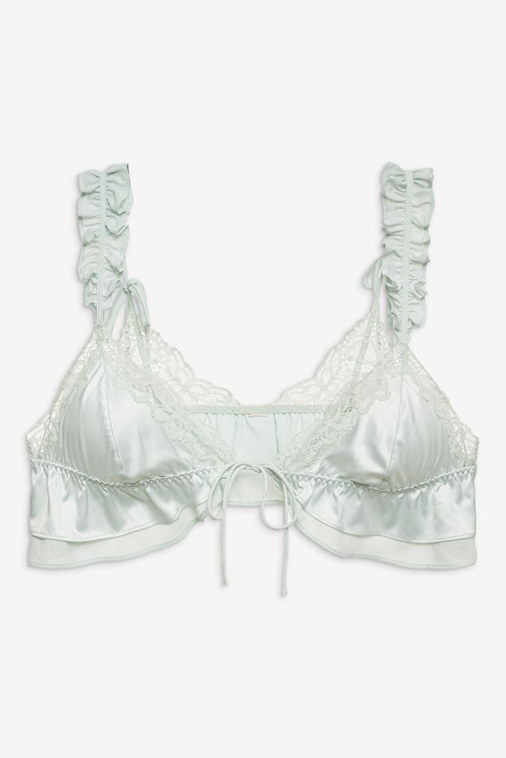 Butterfly Lace Ruffle Bralette — Mint Product Image