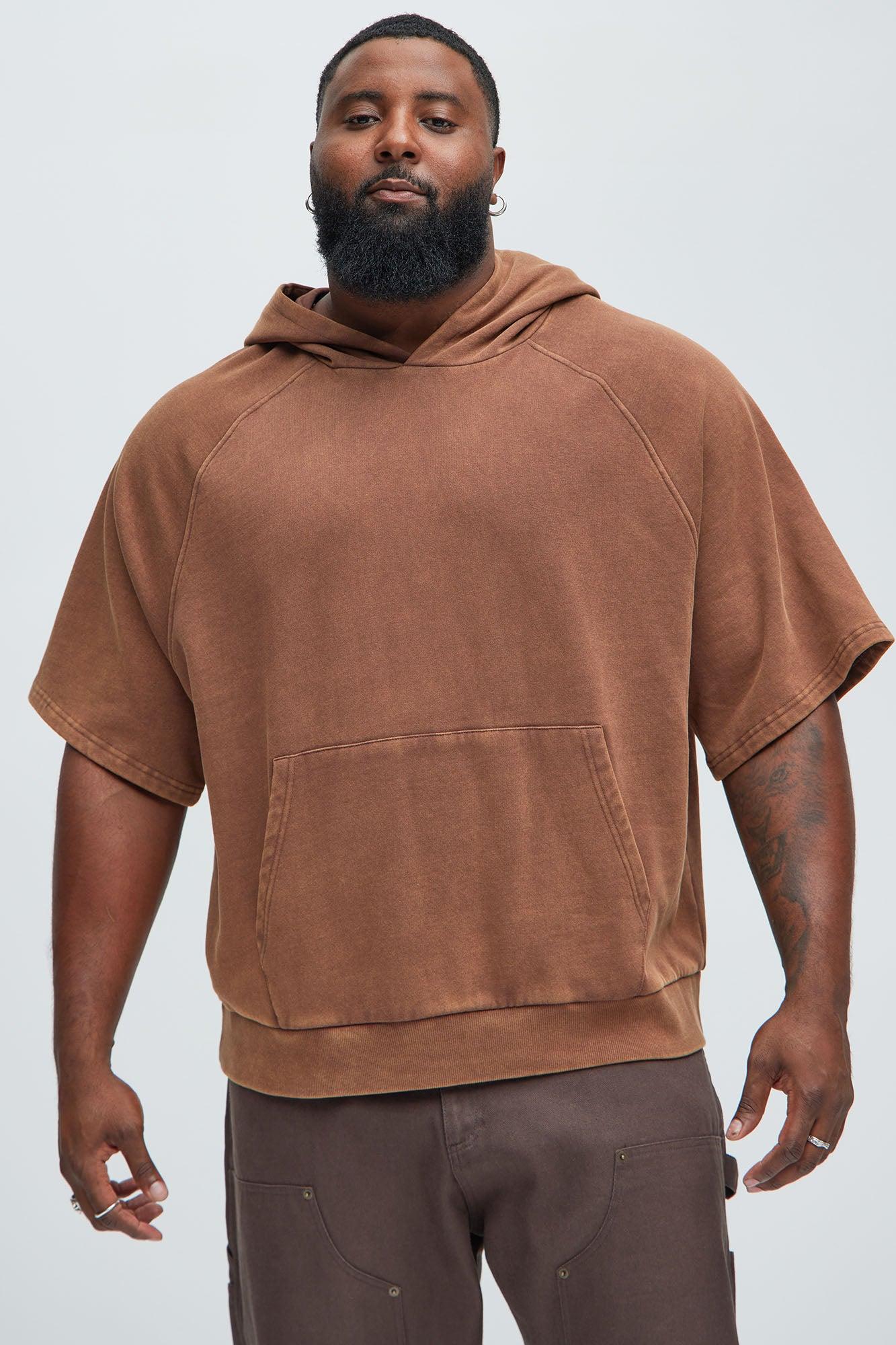 Tyson Short Sleeve Raglan Hoodie - Brown Product Image