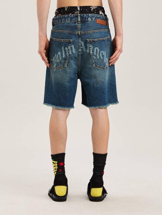 CURVED LOGO DENIM SHORTS BLUE - LIGHT BL Product Image