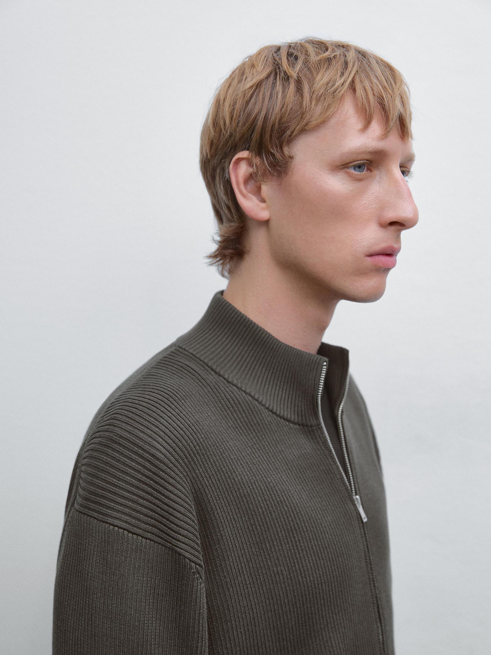 100% cotton zip cardigan Product Image