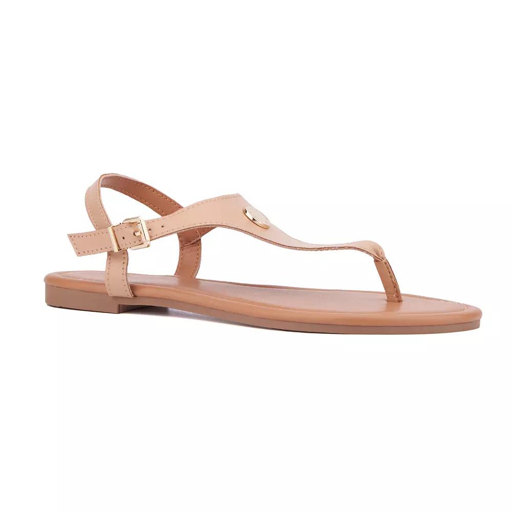 New York & Company® Nari Women's T-Strap Sandals, Size: 8.5, Beige Product Image