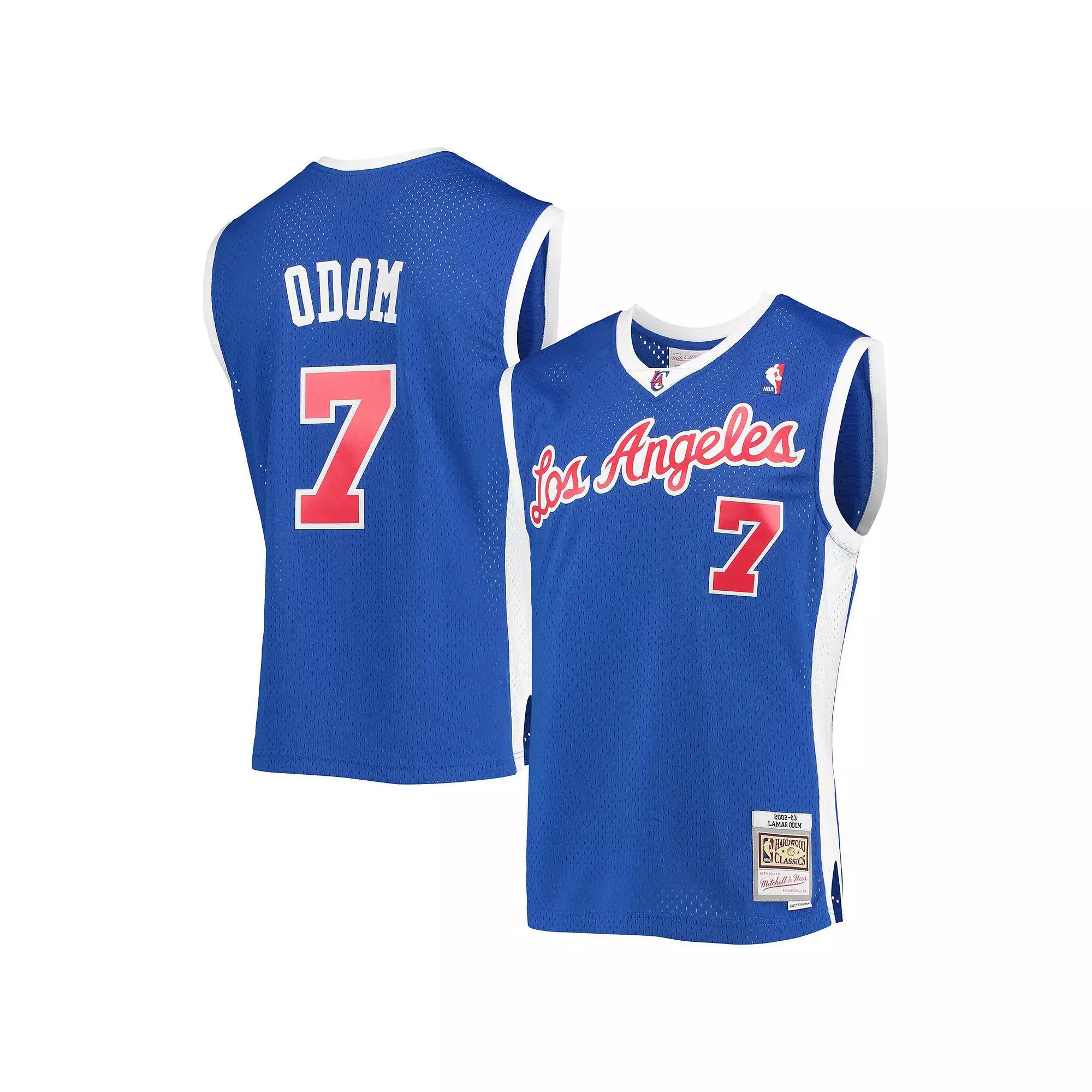 Men's Mitchell & Ness Lamar Odom Royal LA Clippers 2002-03 Hardwood Classics Swingman Jersey, Size: Small, Blue Product Image