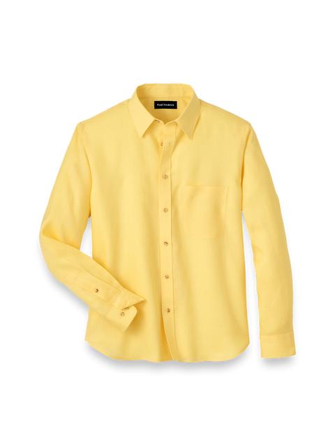 Linen Solid Casual Shirt - Yellow Product Image