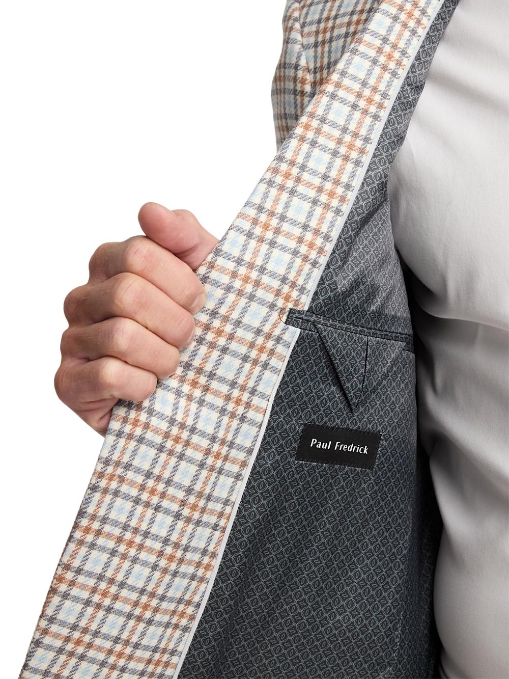 Wool Gingham Single Breasted Notch Lapel Sport Coat - Multi Product Image