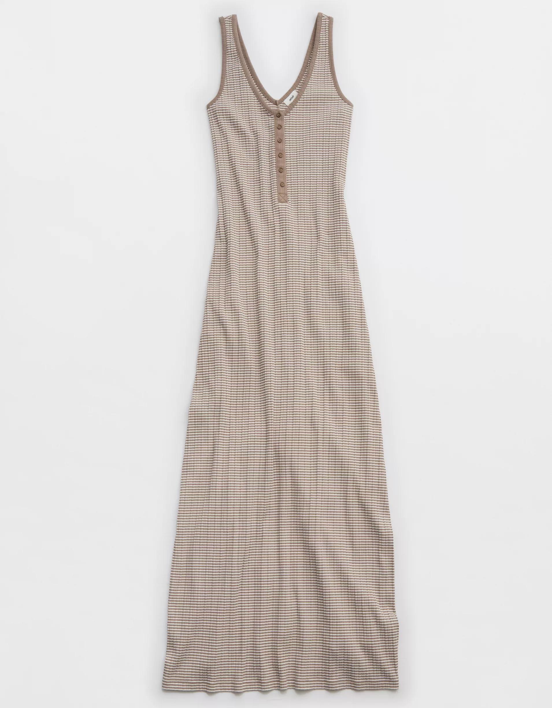 Aerie Double V Henley Bodycon Maxi Dress Product Image