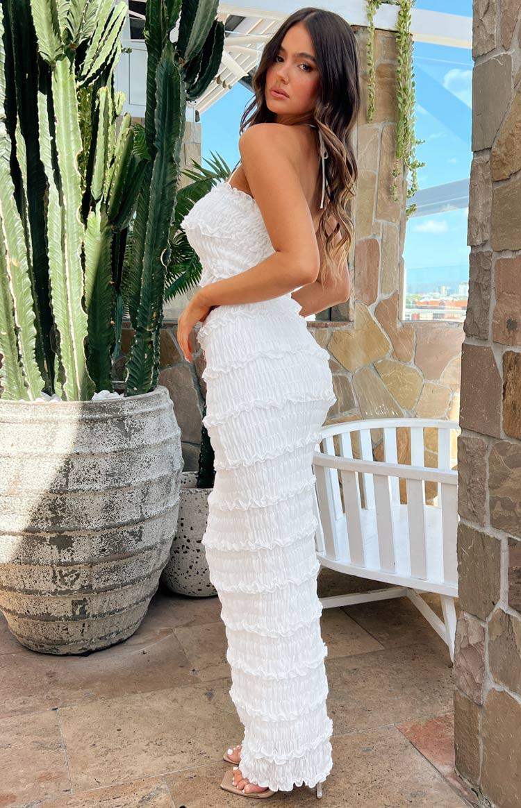 Shake it Off White Chiffon Midi Skirt Product Image