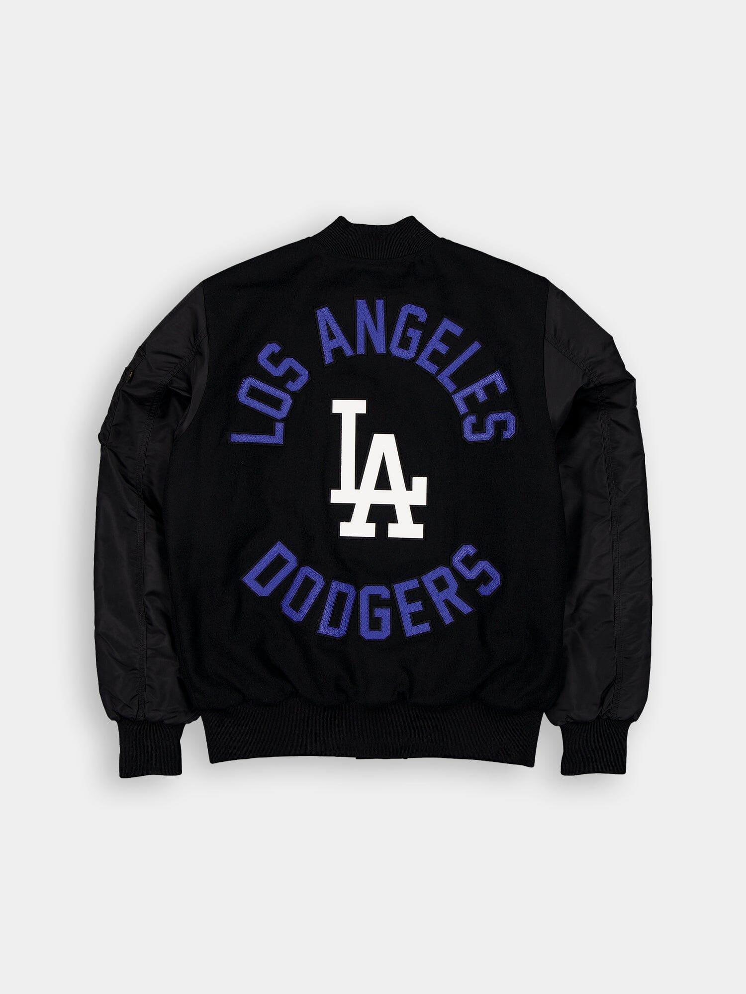 LOS ANGELES DODGERS X ALPHA X NEW ERA WOOL VARSITY MA-1 BOMBER JACKET Male Product Image