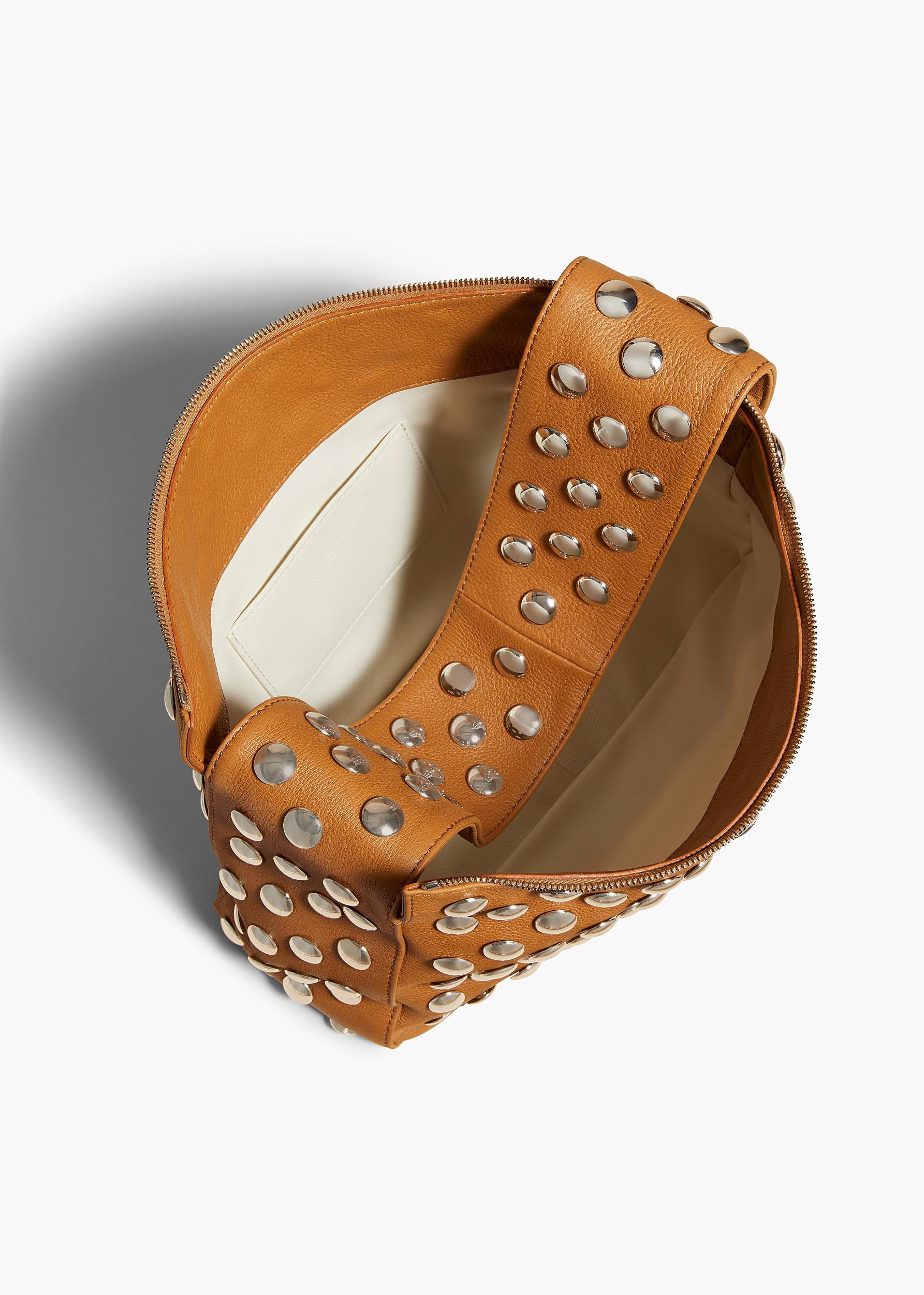 Elena Bag in Nougat Leather with Studs Product Image