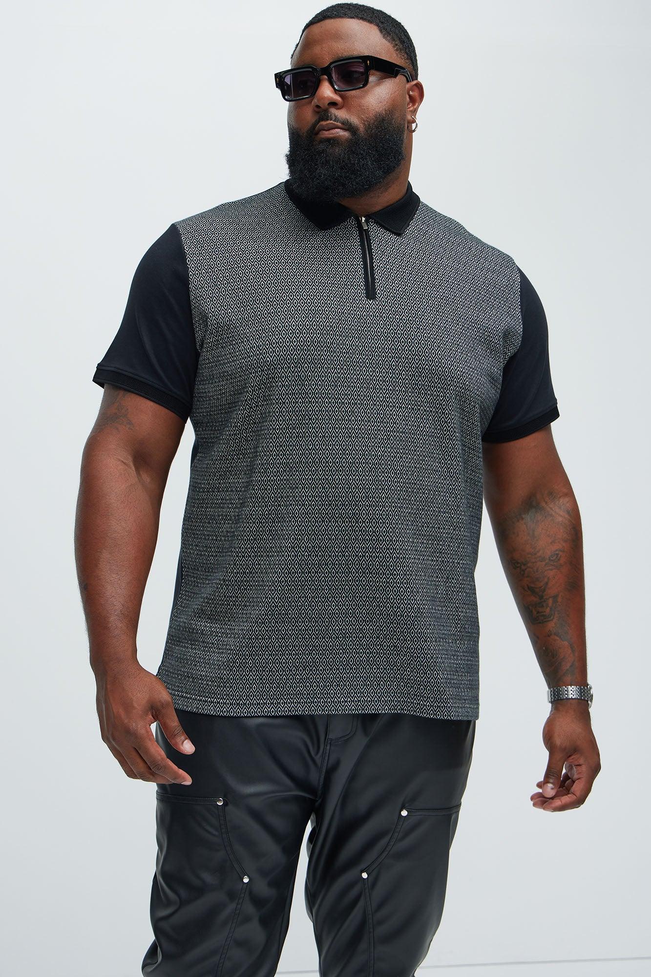 Quarter Zip Short Sleeve Polo - Black Product Image
