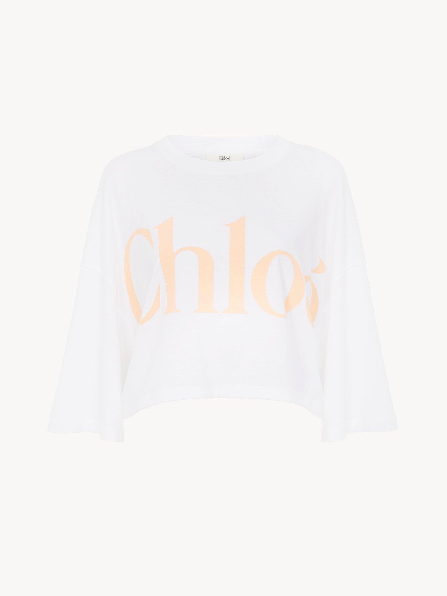 Oversized cropped logo T-shirt in cotton jersey Product Image