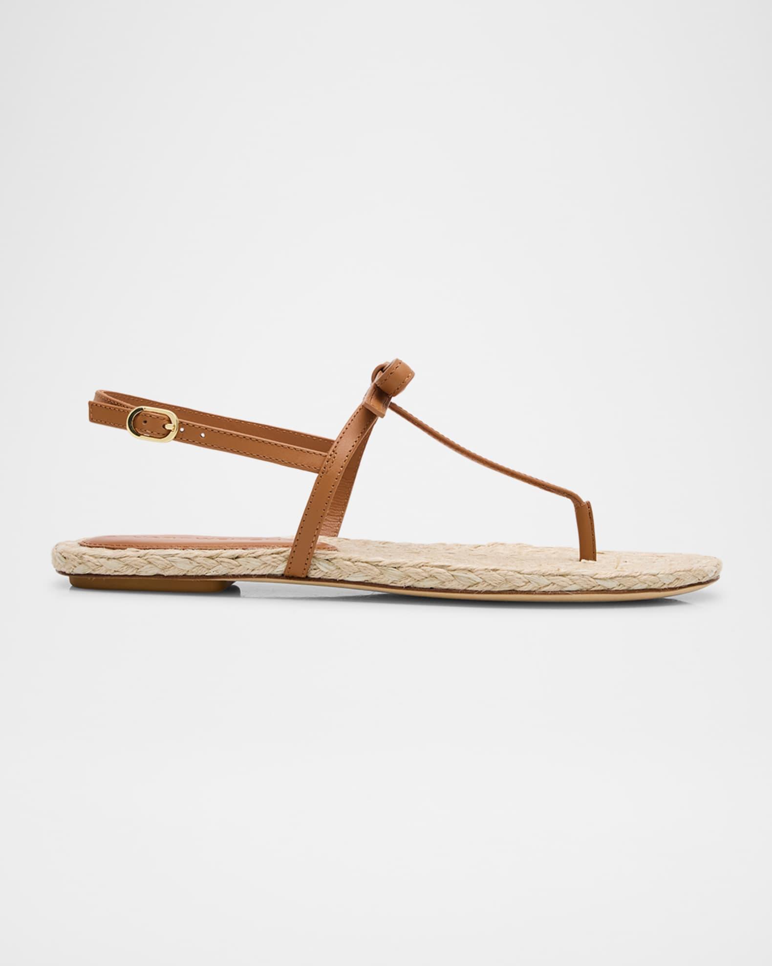 Felicity Leather Bow Espadrille Sandals Product Image