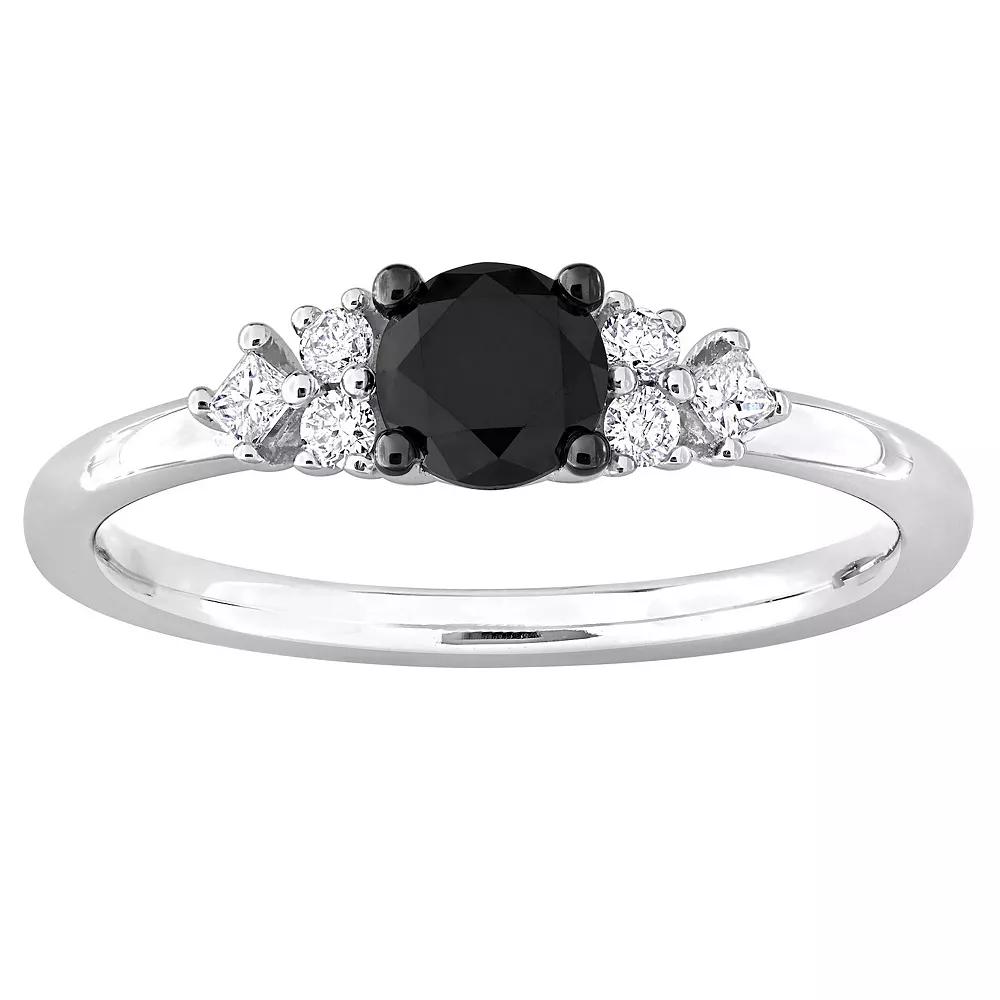 Stella Grace 14k White Gold 5/8 Carat T.W. Black & White Diamond Engagement Ring, Women's,  Product Image