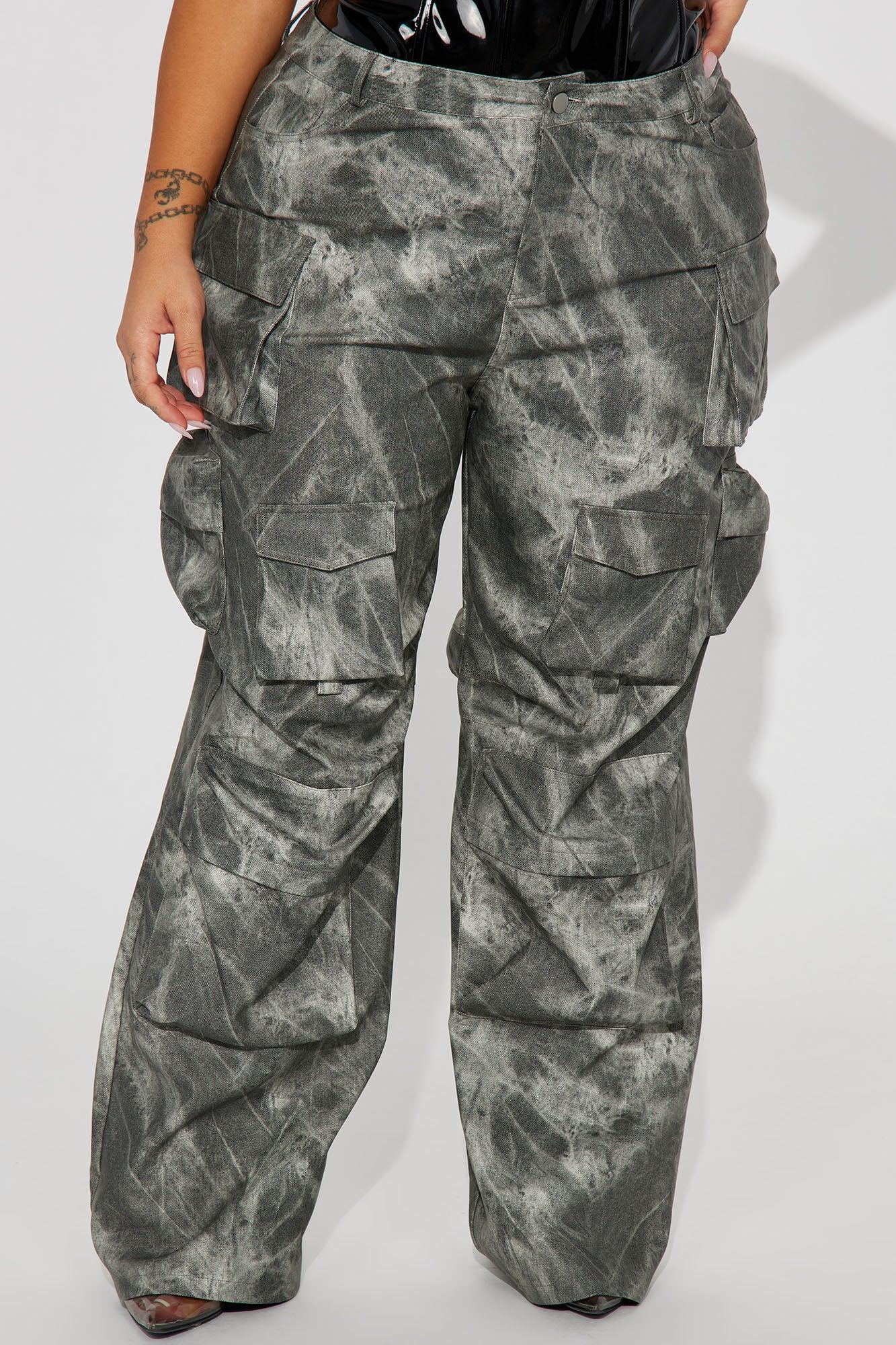 Harvey Washed Faux Leather Cargo Pant - Charcoal Product Image