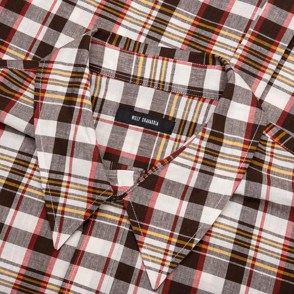 Hacienda S/S Shirt - Brown Check Male Product Image