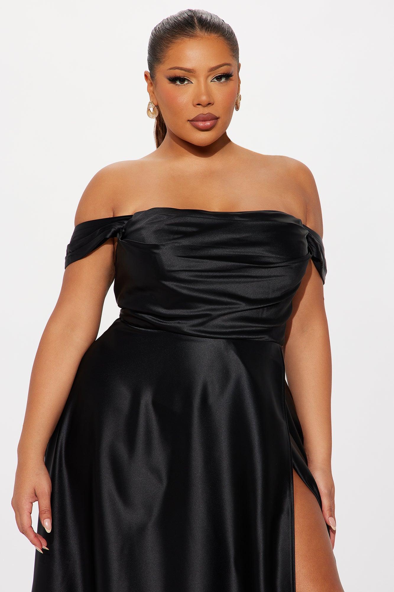 Rosalee Satin Gown - Black Female Product Image