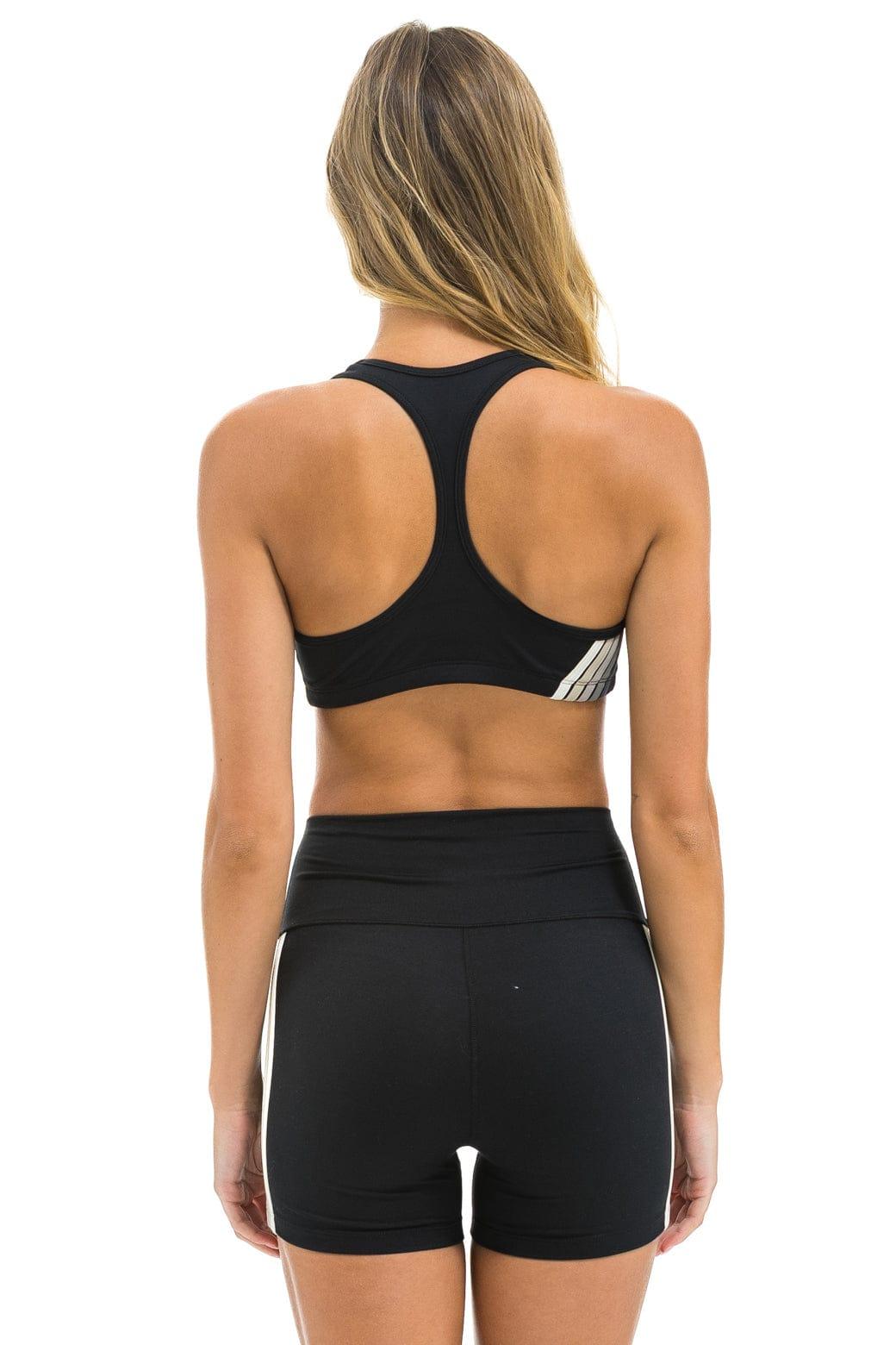 WOMEN'S 5 STRIPE SPORTS BRA - BLACK // SMOKE Female Product Image