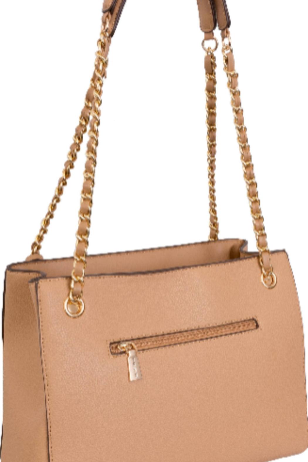 Max Studio Pebble Grain Double Handle Chain Tote Product Image