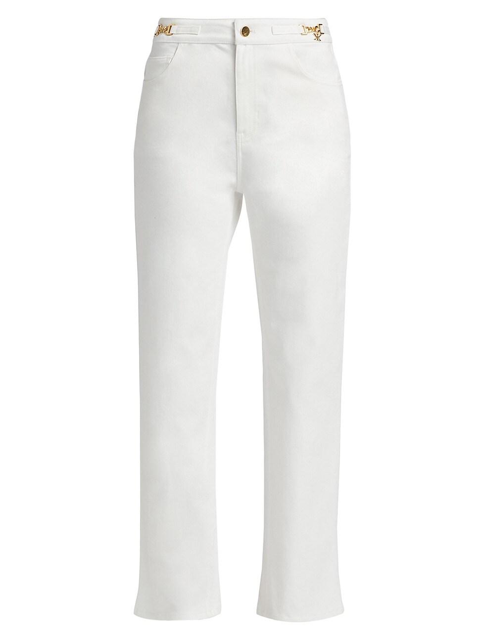 Womens June Hardware Mid-Rise Straight Jeans Product Image