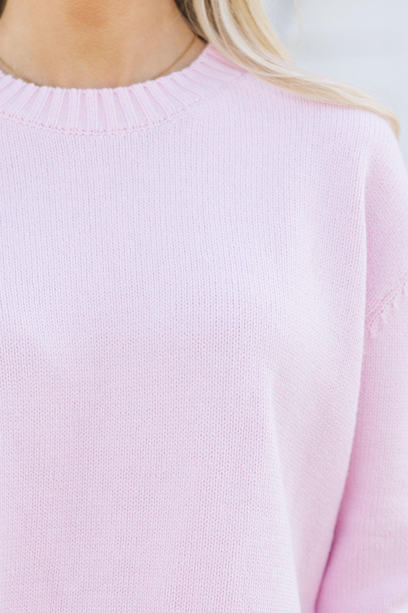 Lucky You Pink Cropped Sweater Female Product Image