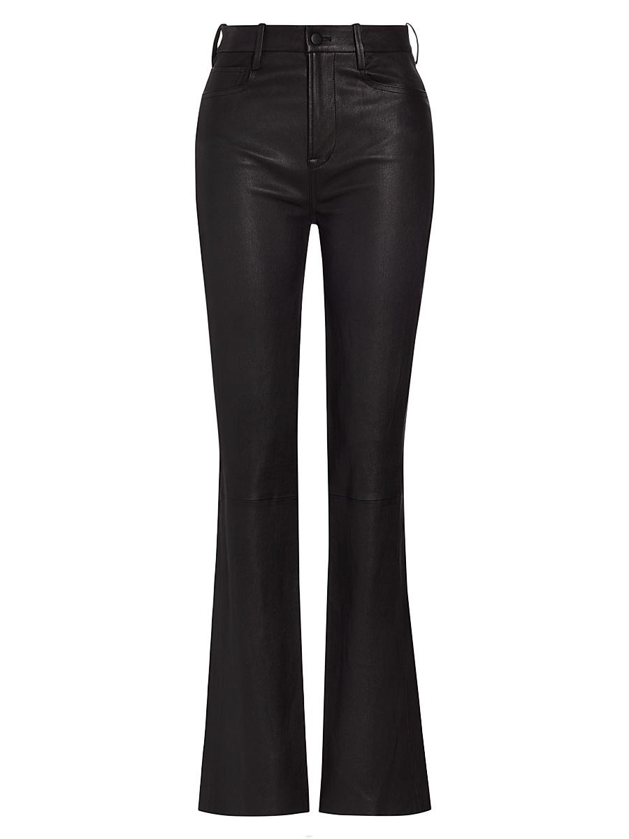 Womens Stretch Bootcut Leather Pants Product Image