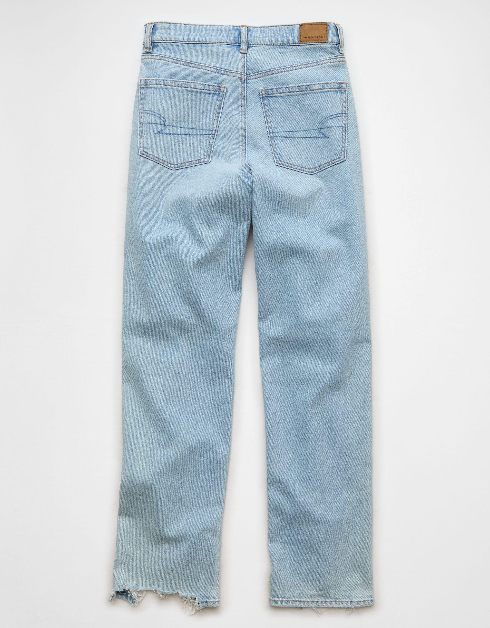 AE Strigid Ripped Super High-Waisted Baggy Straight Jean Product Image