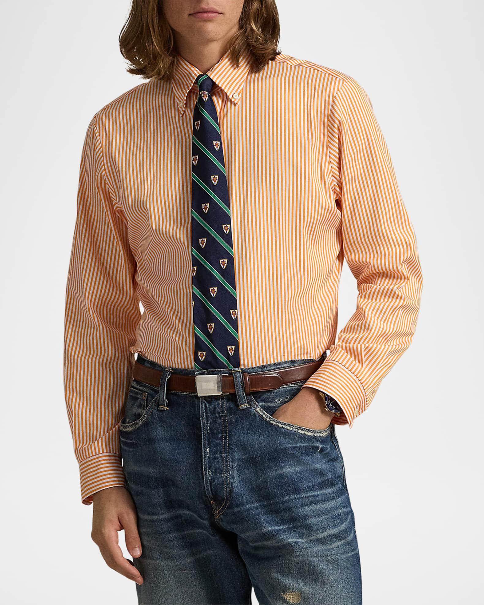 Men's Classic-Fit Stripe Poplin Shirt Product Image