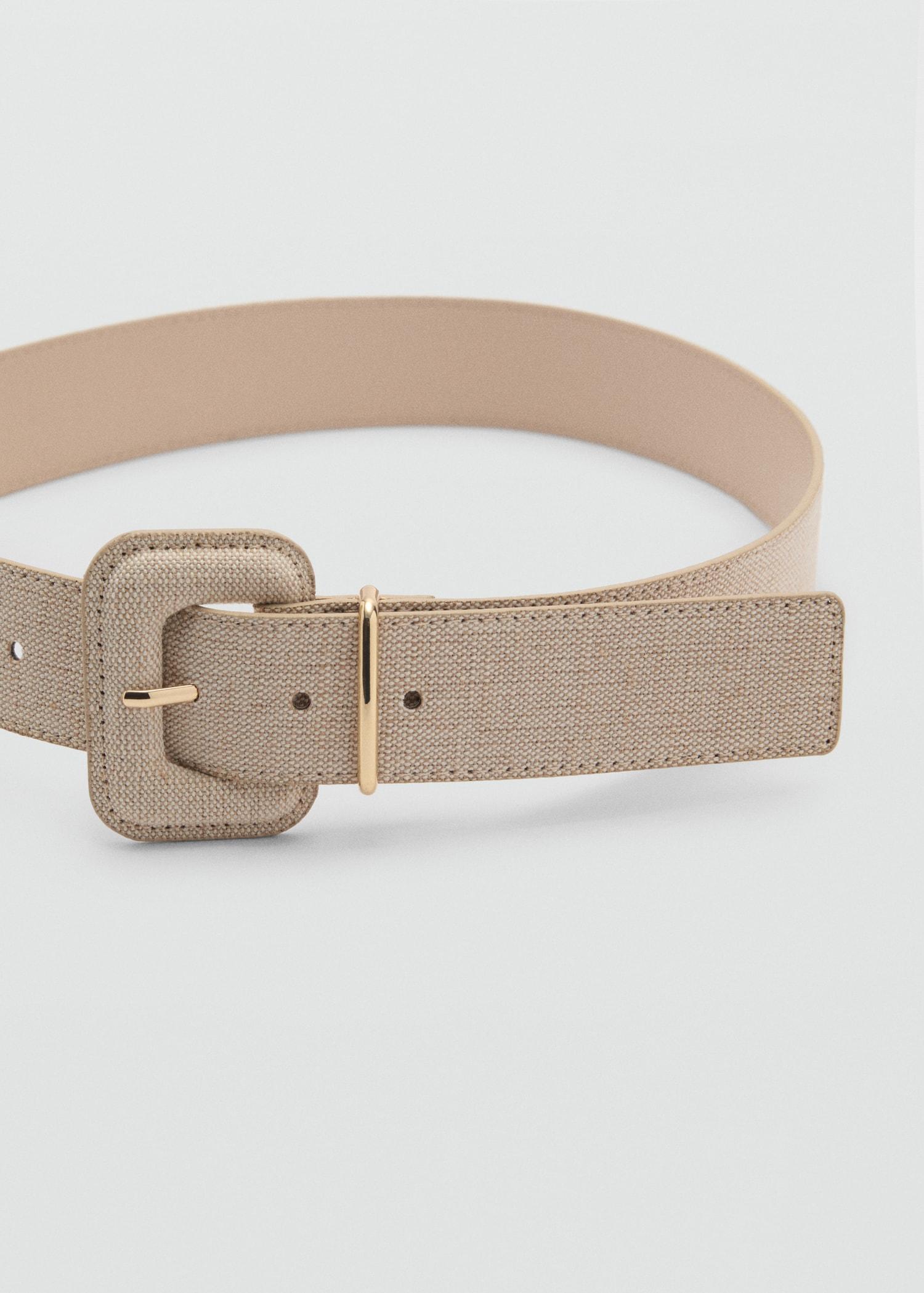 Cotton and linen-blend belt - Women | MANGO USA Product Image