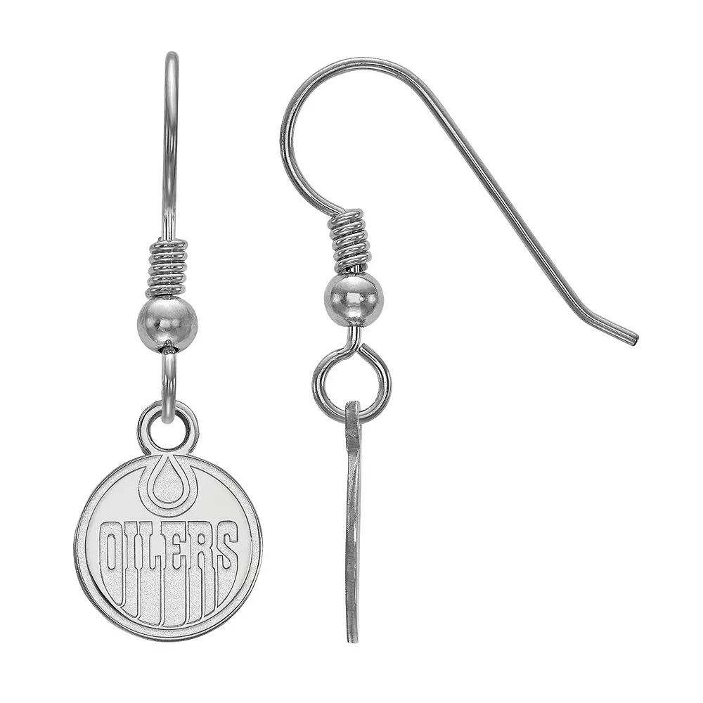 LogoArt Sterling Silver Edmonton Oilers Small Wire Dangle Earrings, Women's Product Image