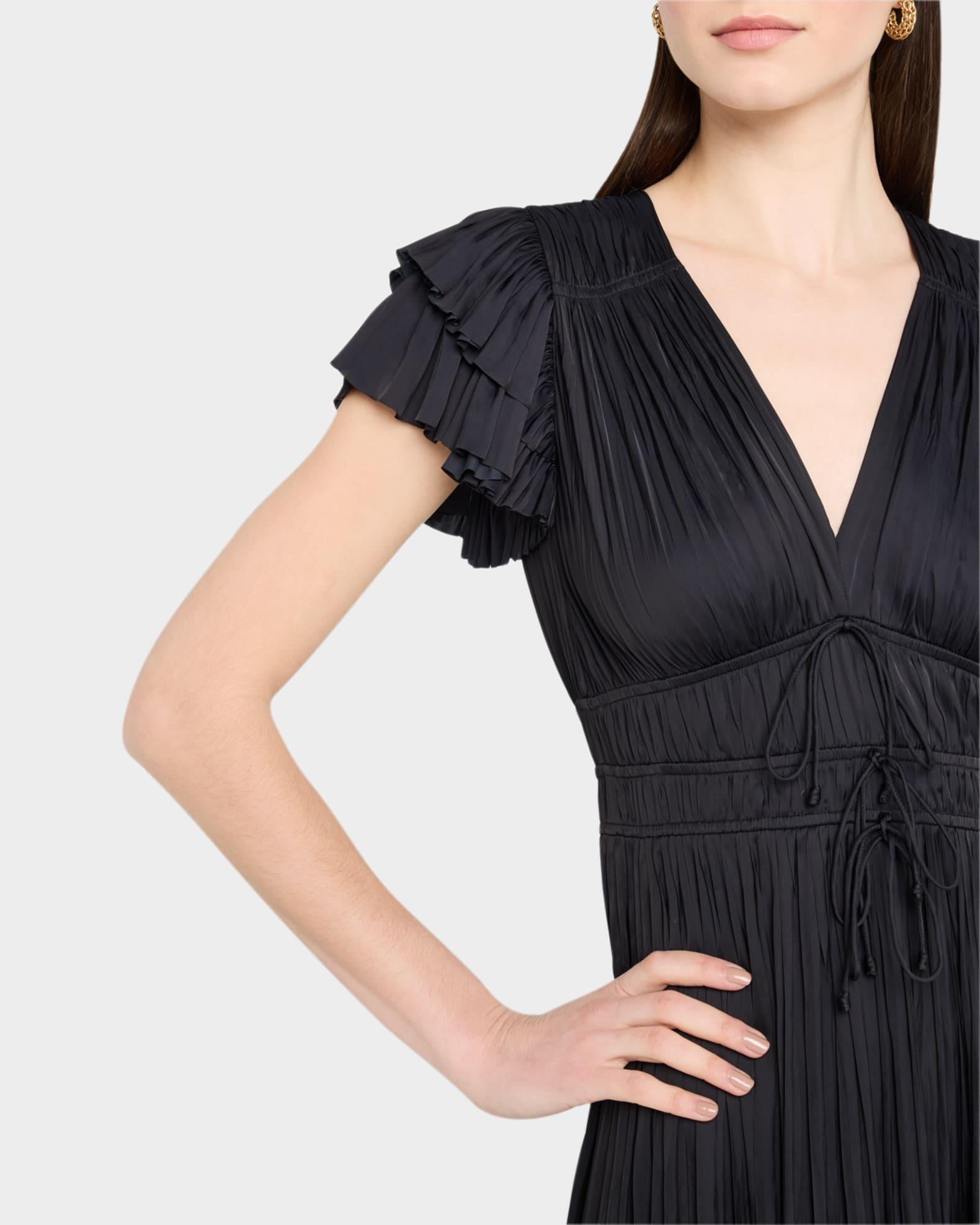Patrice Flutter-Sleeve Midi Dress Product Image