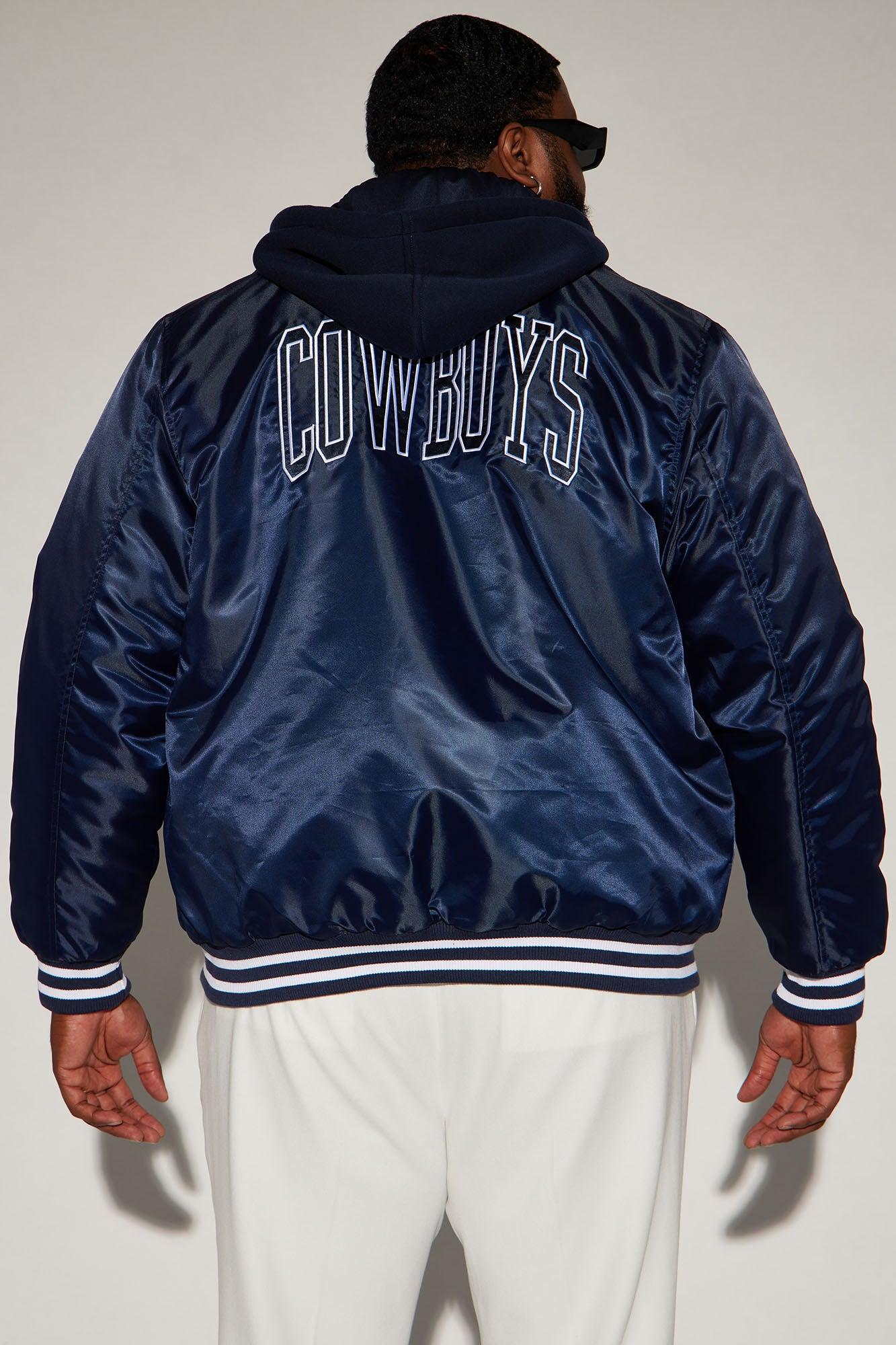 Cowboys Hooded Bomber Jacket - Navy Product Image