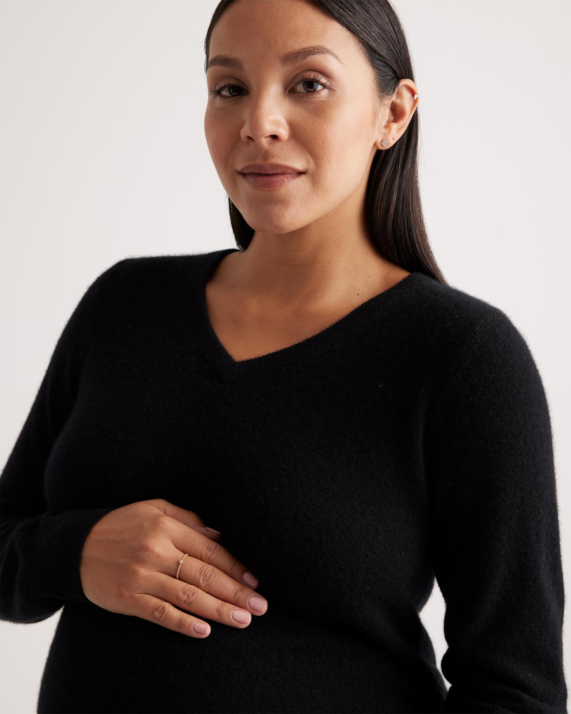 Quince | Women's Mongolian Cashmere V-Neck Maternity Sweater Size XL Product Image