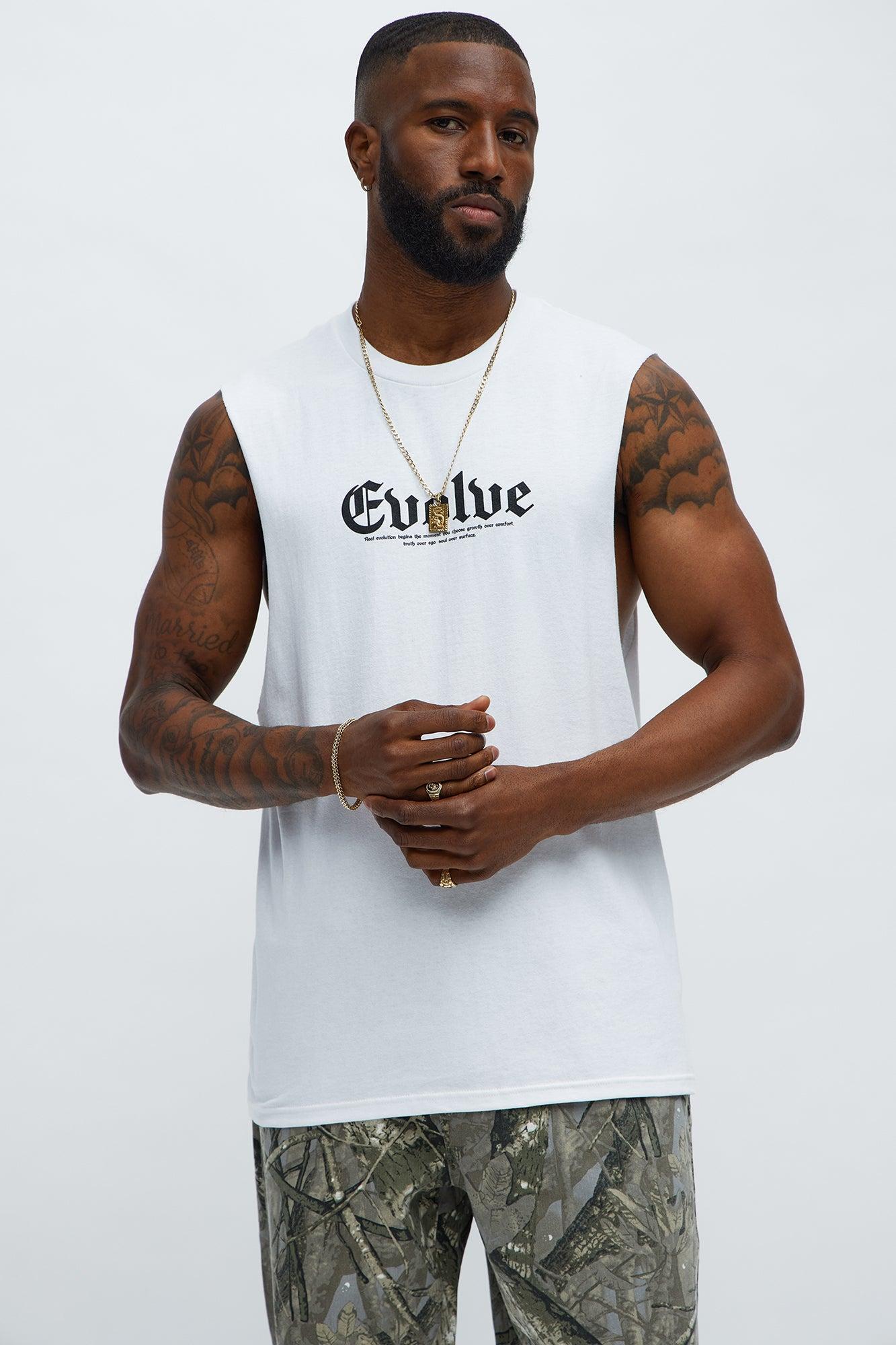 Evolve And Grow Muscle Tee - White Product Image