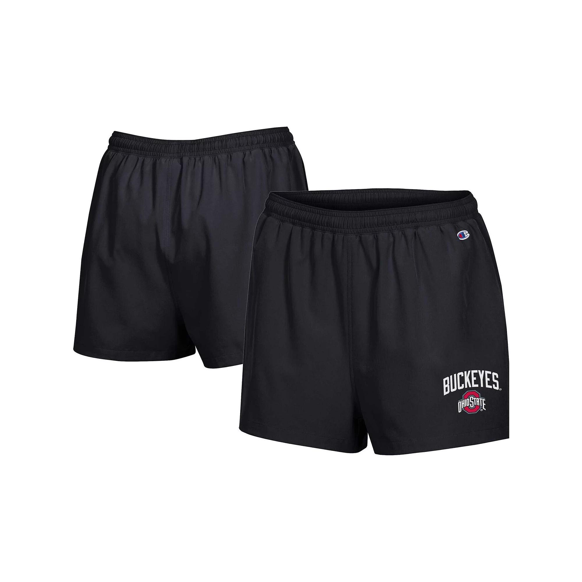 Women's Champion Black Ohio State Buckeyes Football Fan High Waist Shorts, Size: Small Product Image