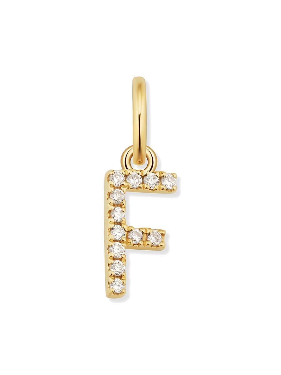 Womens 14K Yellow Gold My Letter Diamond Initial Pendant Charm Product Image