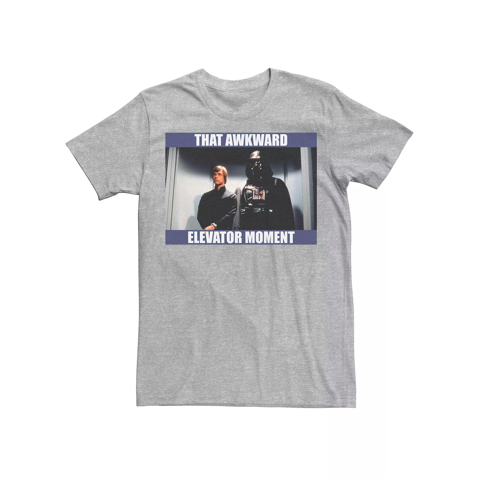 Men's Star Wars Darth Vader & Luke That Awkward Elevator Moment Tee, Size: 3XL, Athletic Grey Product Image