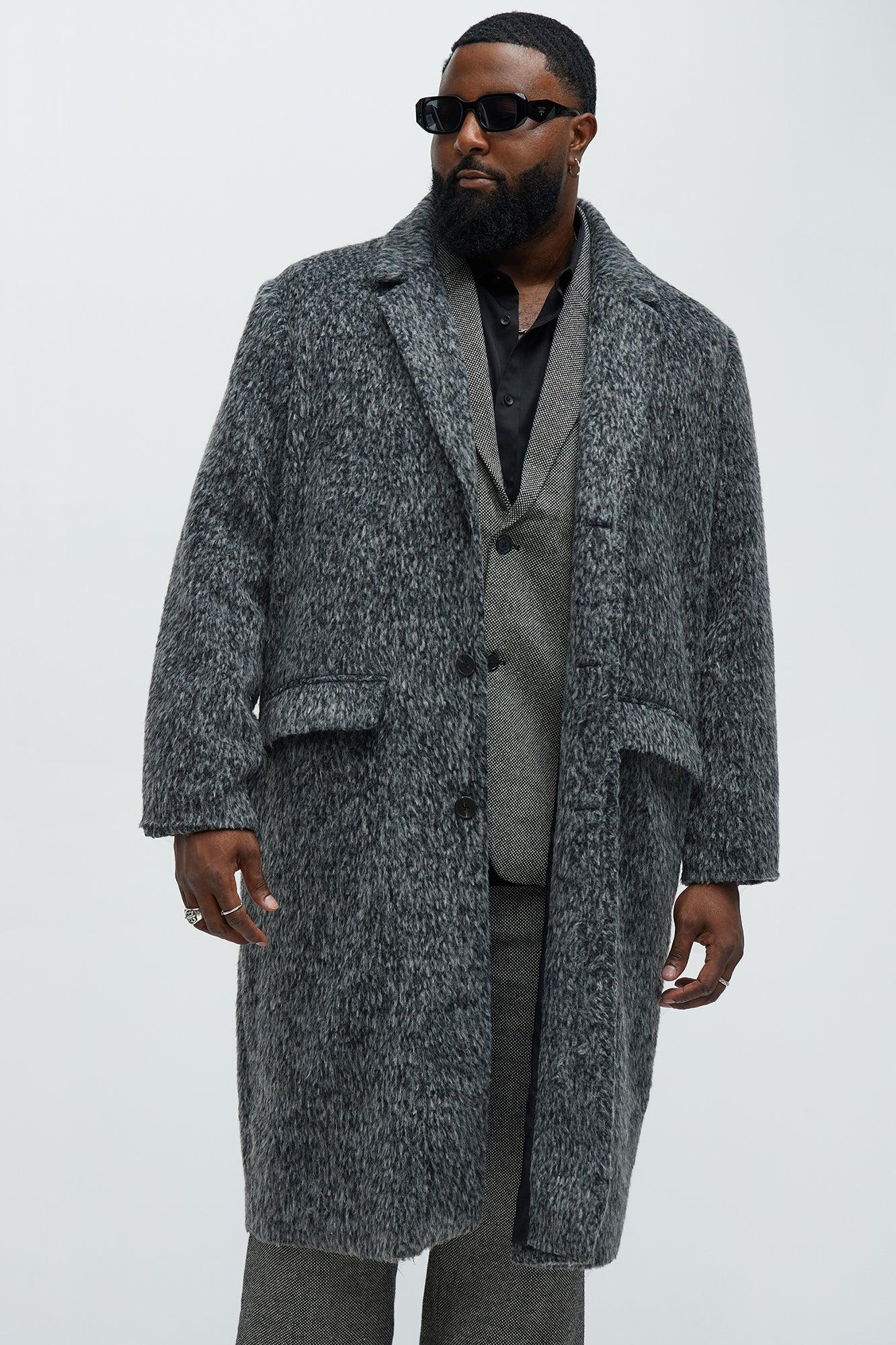 Been A Year Mohair Relaxed Long Coat - Black Product Image