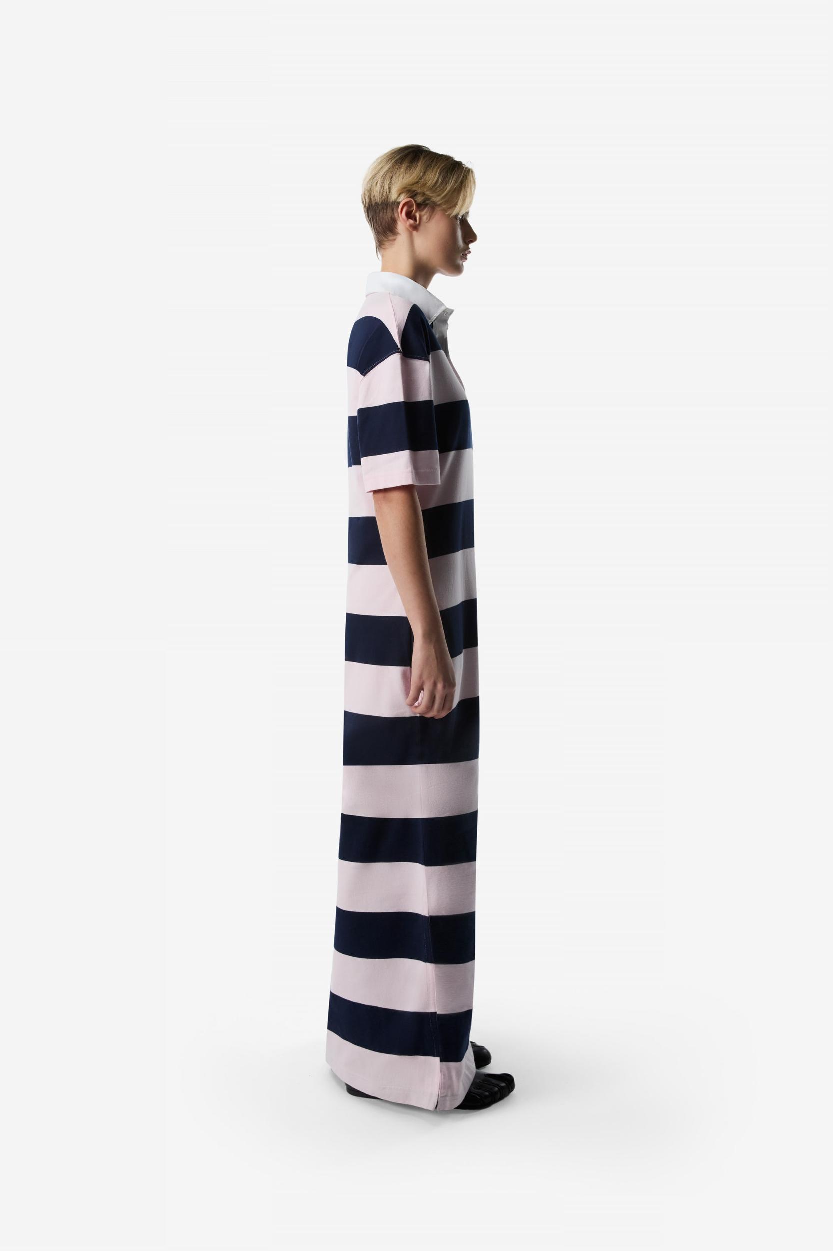 Striped Long Polo Dress Product Image