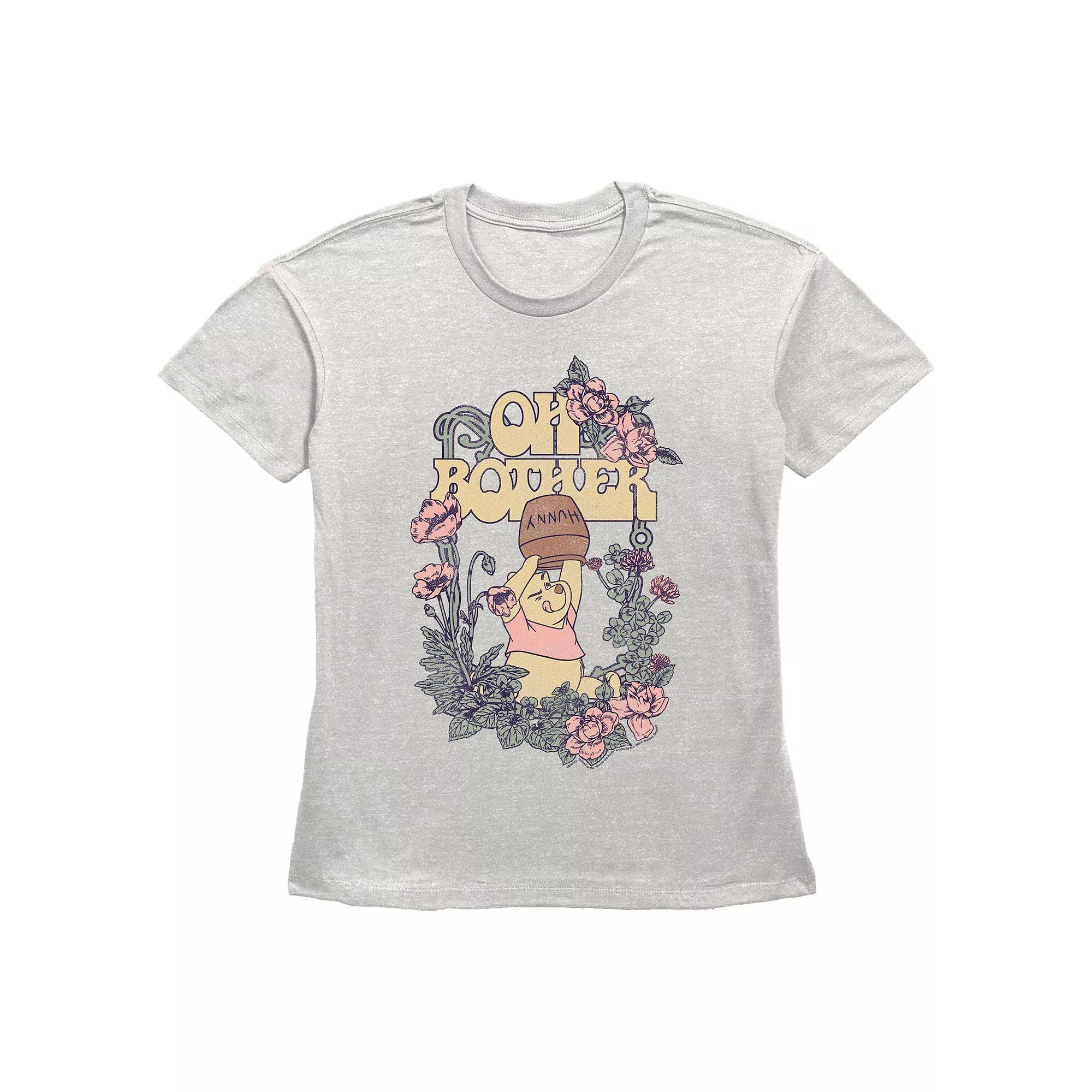 Disney's Winnie The Pooh Oh Bother Flower Frame Women's Graphic Tee, Size: XL, Oatmeal Product Image