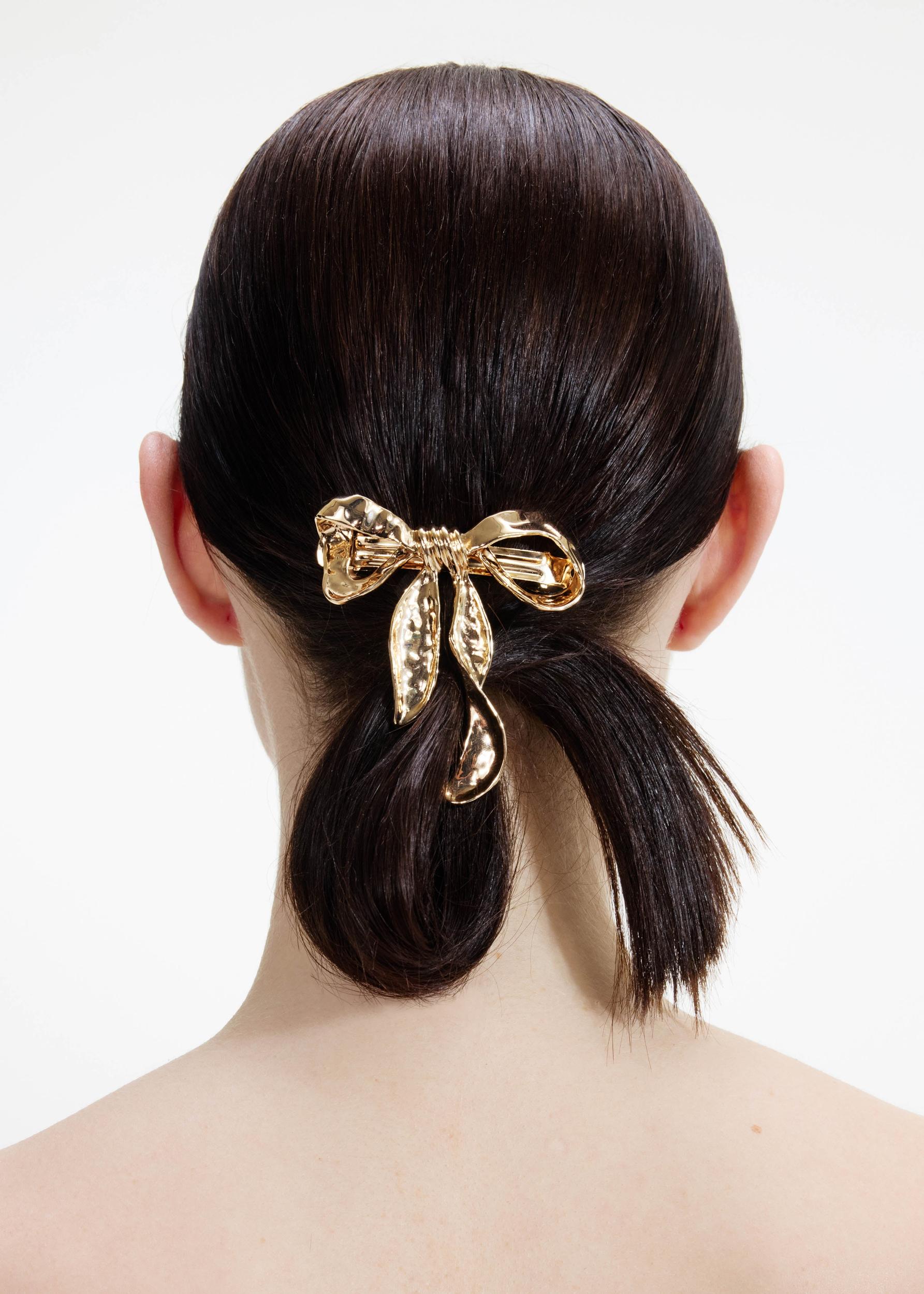 Mottled Gold Bow Hairclip Product Image