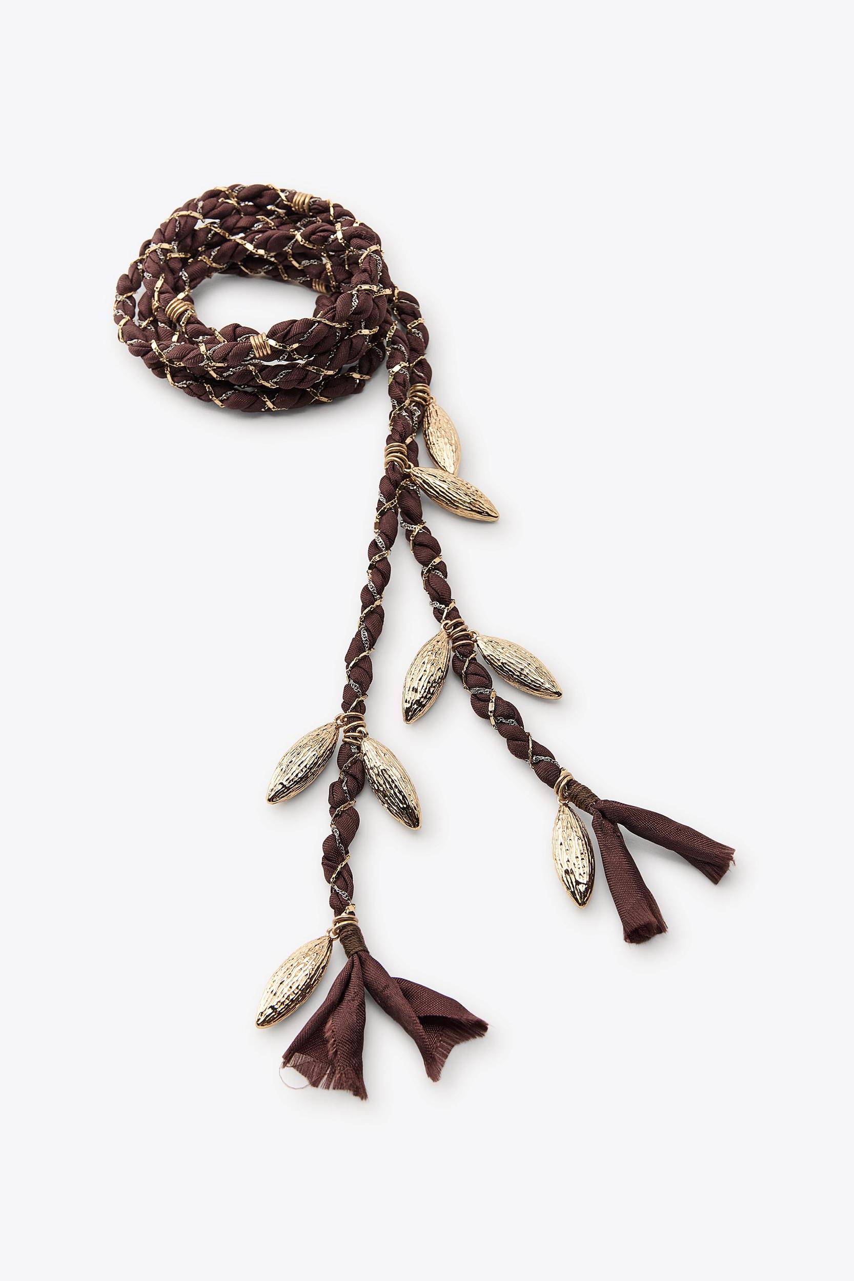 WOVEN BELT WITH METAL PIECES Product Image