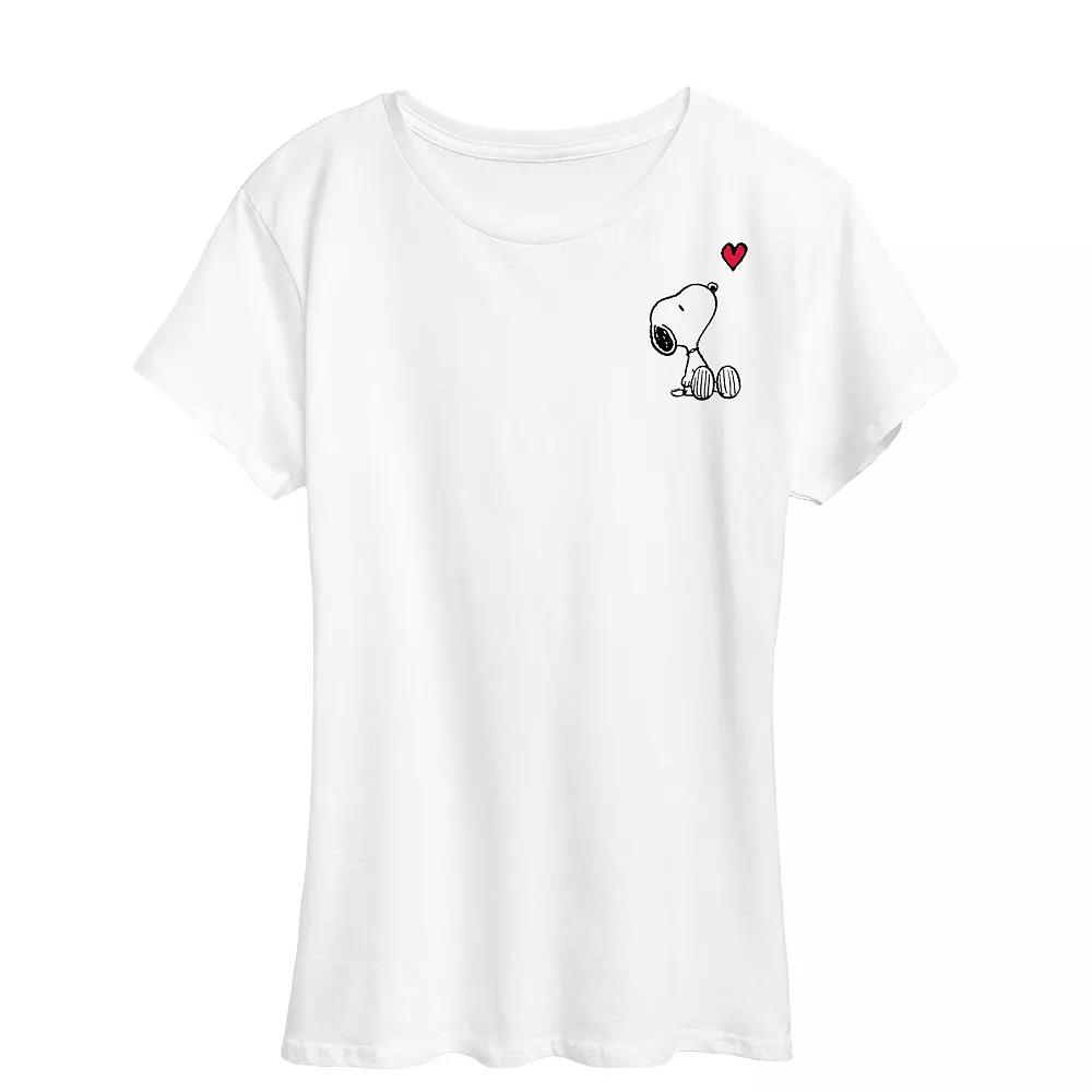 Women's Peanuts Snoopy Heart Graphic Tee,  Product Image