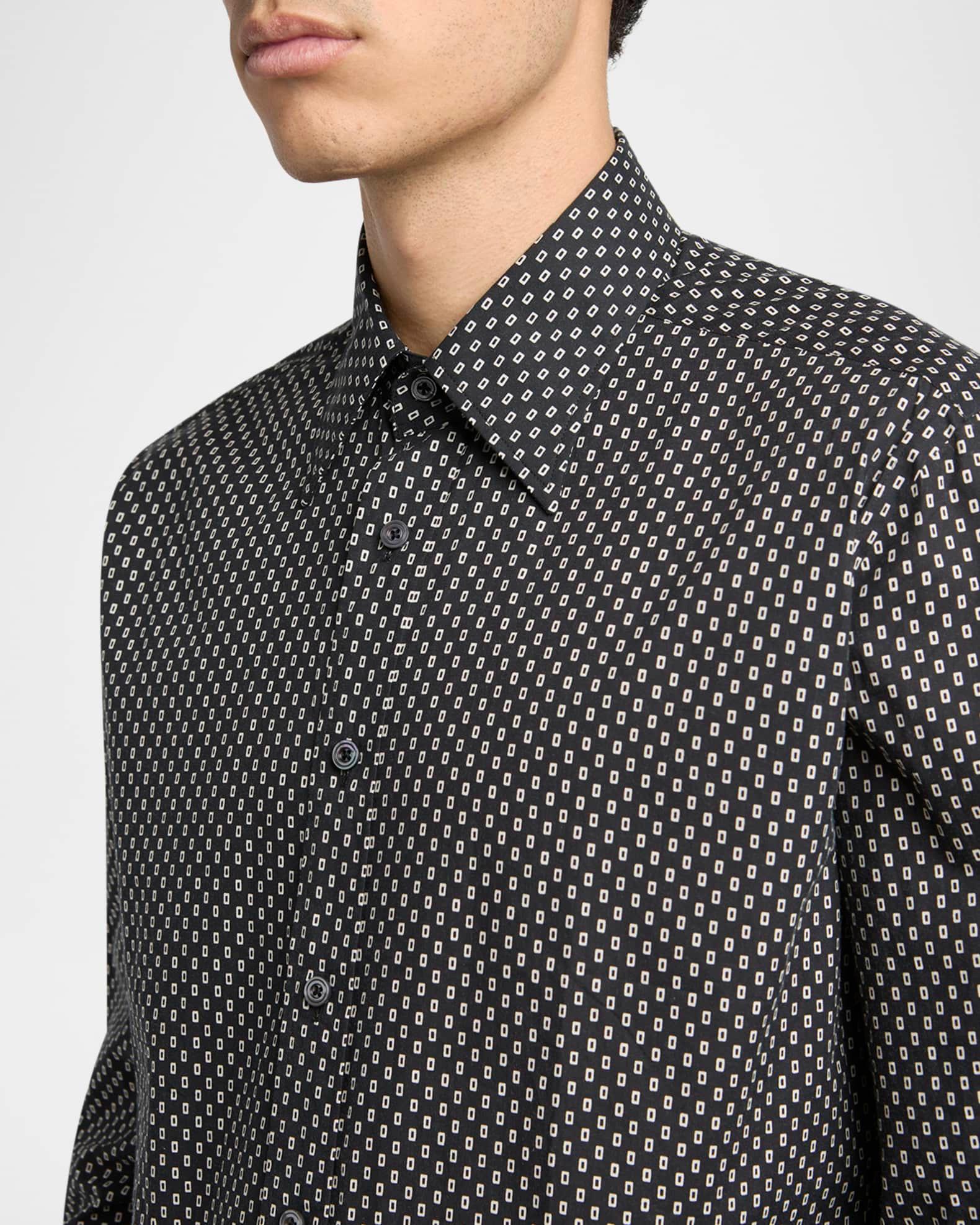 Men's Geometric Cotton Voile Sport Shirt Product Image