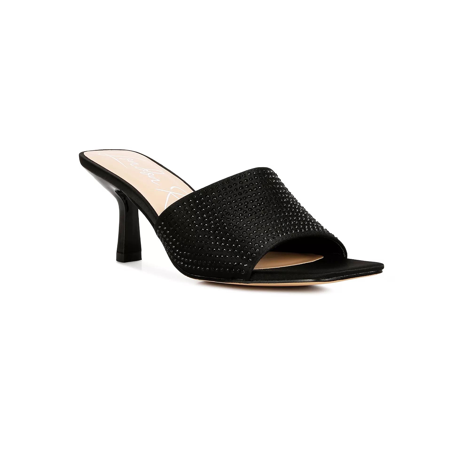 London Rag Beatrice Women's Heeled Slide Sandals, Size: 9, Black Product Image