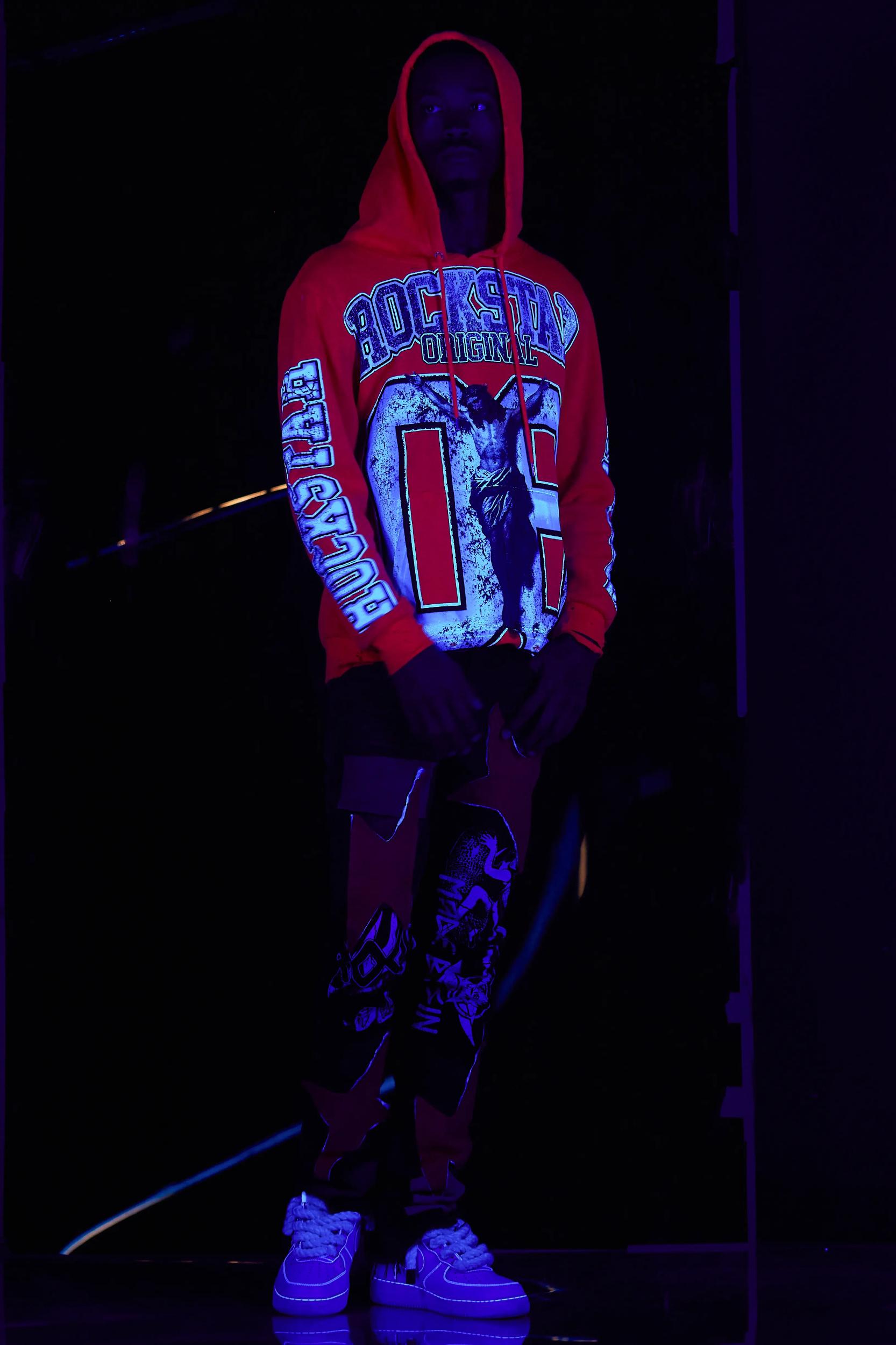 Fields Orange Graphic Hoodie Male Product Image